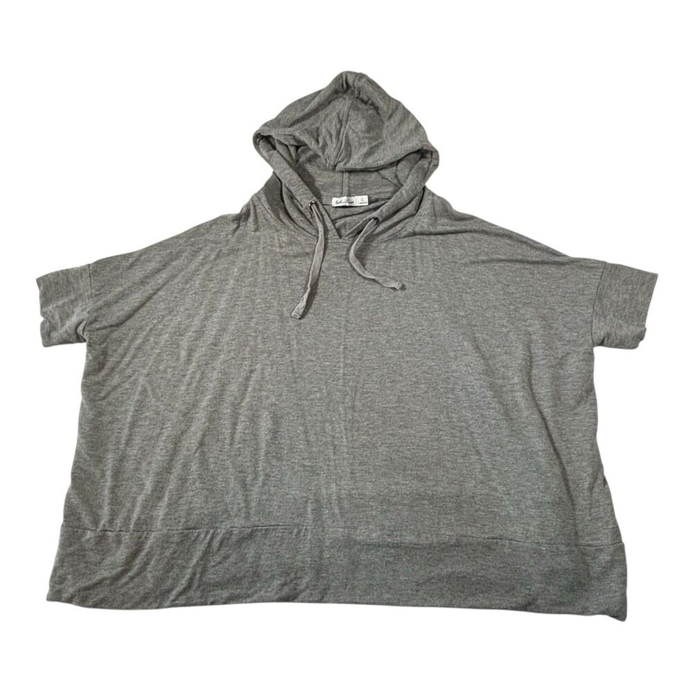 ANOTHER LOVE Boxy Hooded Tee Cropped Gray T Shirt Oversized